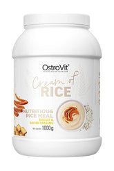 OstroVit Cream of Rice in Biscuit and Salted Caramel flavor, 1000g, nutritious gluten-free rice meal.