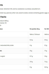 Nutrition facts and ingredients list for OstroVit Cream of Rice, showcasing calories and nutrient breakdown.