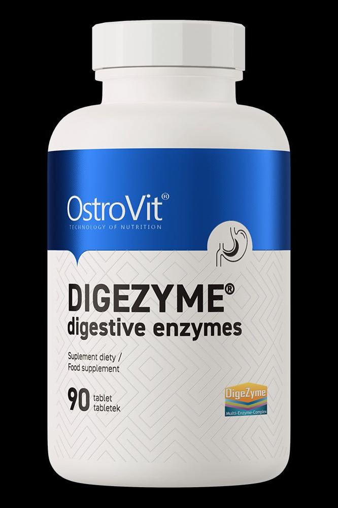 OstroVit Digezyme digestive enzymes, dietary supplement, 90 tablets for improved digestion.
