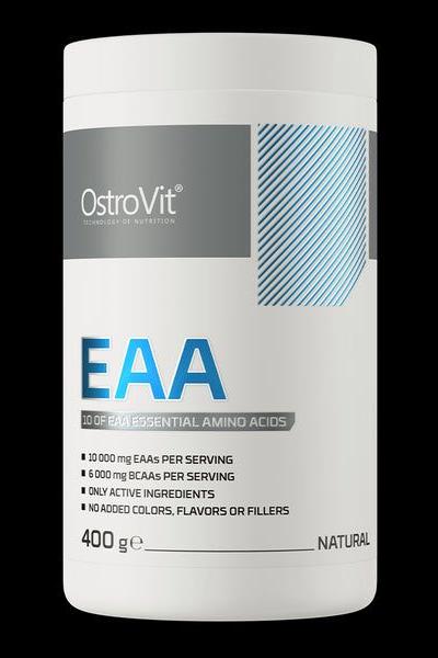 OstroVit EAA Natural 400g container with essential amino acids and no added colors or fillers.
