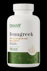 OstroVit Fenugreek supplement bottle with 370 mg fenugreek seed extract in 90 vegan capsules