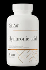 OstroVit Hyaluronic Acid supplement bottle with 90 tablets for hydration and cellular support.