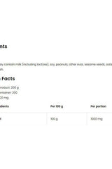 Nutritional information for OstroVit Inositol 200 g, including ingredients and serving size details.