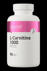 OstroVit L-Carnitine 1000 mg supplement bottle with 90 tablets for weight loss and fat burning.