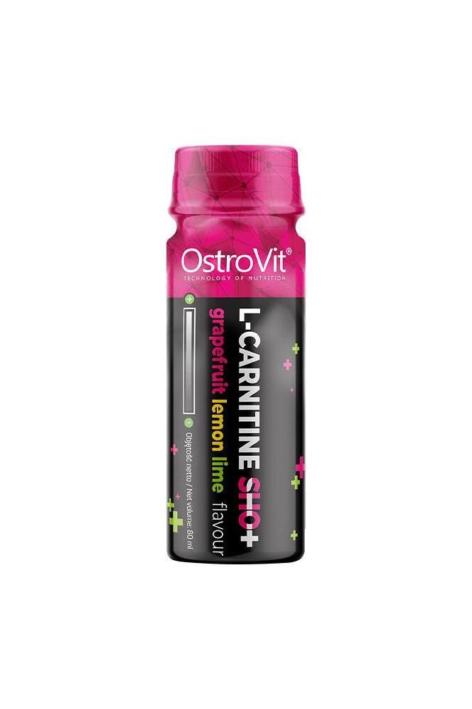 OstroVit L-carnitine SHOT in grapefruit lemon lime flavor, designed to support fat burning and enhance workout performance.