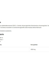 OstroVit L-carnitine SHOT nutrition label showing ingredients and nutrition facts.