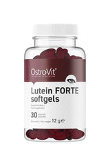 OstroVit Lutein FORTE softgels bottle with 30 capsules for eye health support.