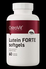 OstroVit Lutein Forte supplement bottle with 60 softgels for eye health support.