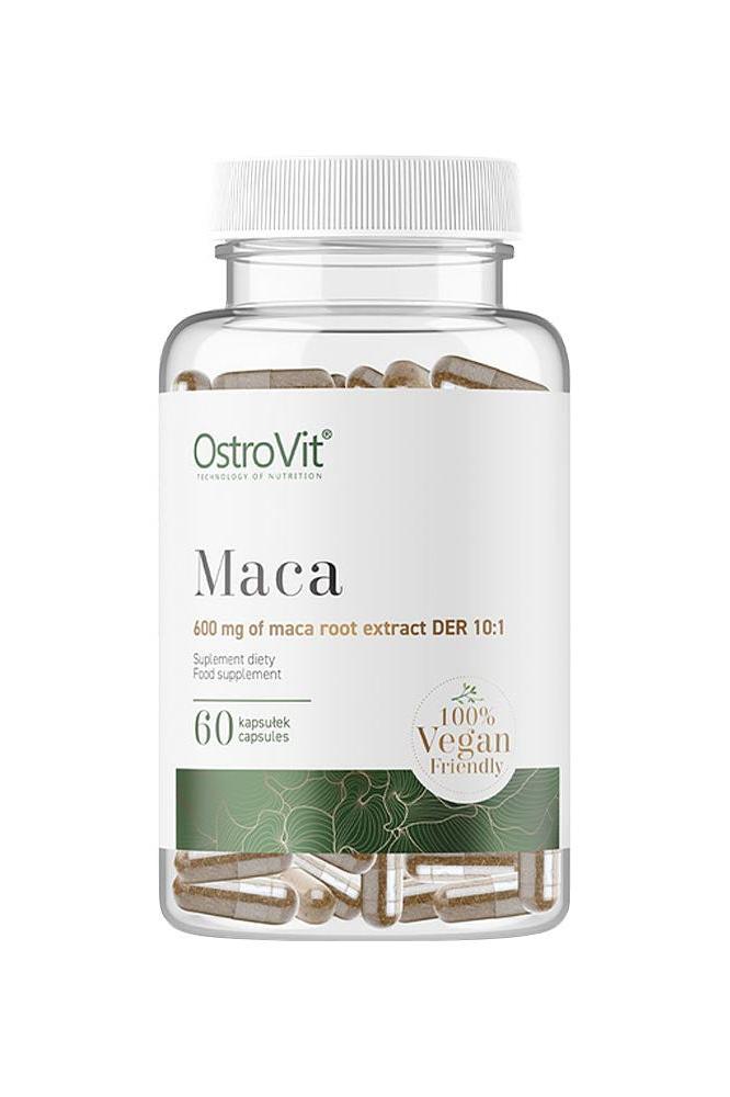 OstroVit Maca VEGE - 60 vegan capsules for energy, stamina, and cognitive support.