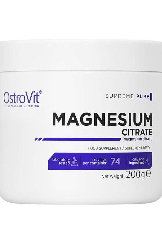 OstroVit Magnesium Citrate 200g supplement for reducing fatigue and supporting normal nerve function.