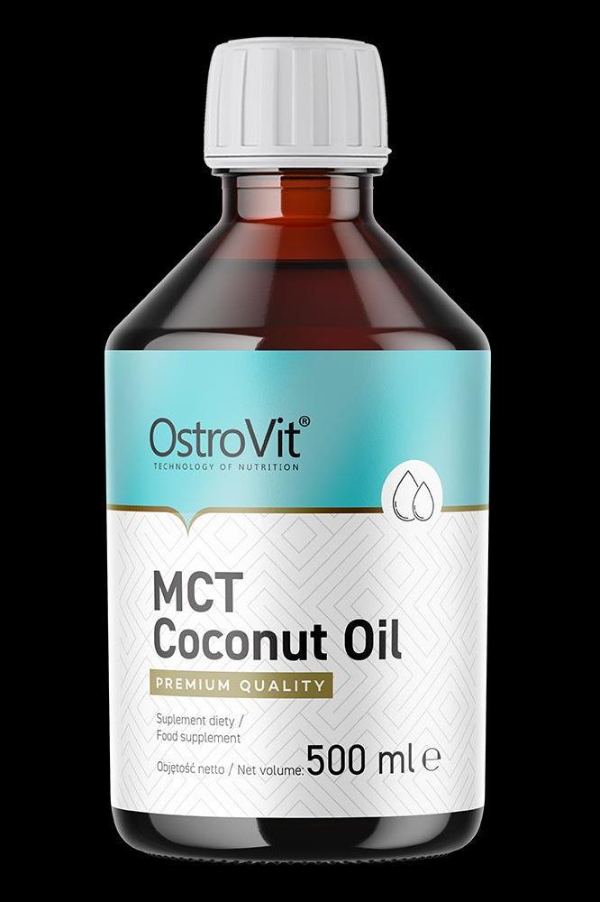 OstroVit MCT Coconut Oil 500 ml bottle, a premium dietary supplement for quick energy and weight loss support.
