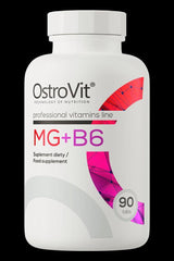 OstroVit Magnesium + B6 supplement bottle with 90 tablets for optimal health support.
