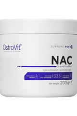 OstroVit NAC 200g food supplement container for enhanced antioxidant support and immune system stimulation.