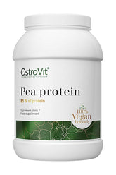 OstroVit Pea Protein Vege 700g container, vegan-friendly high-protein supplement for muscle mass and recovery.