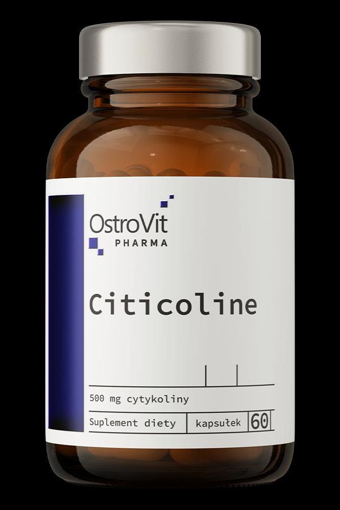 OstroVit Pharma Citicoline supplement bottle with 60 capsules for cognitive health support.