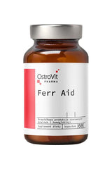 OstroVit Ferr Aid supplement bottle with 60 capsules for iron support and energy boost.