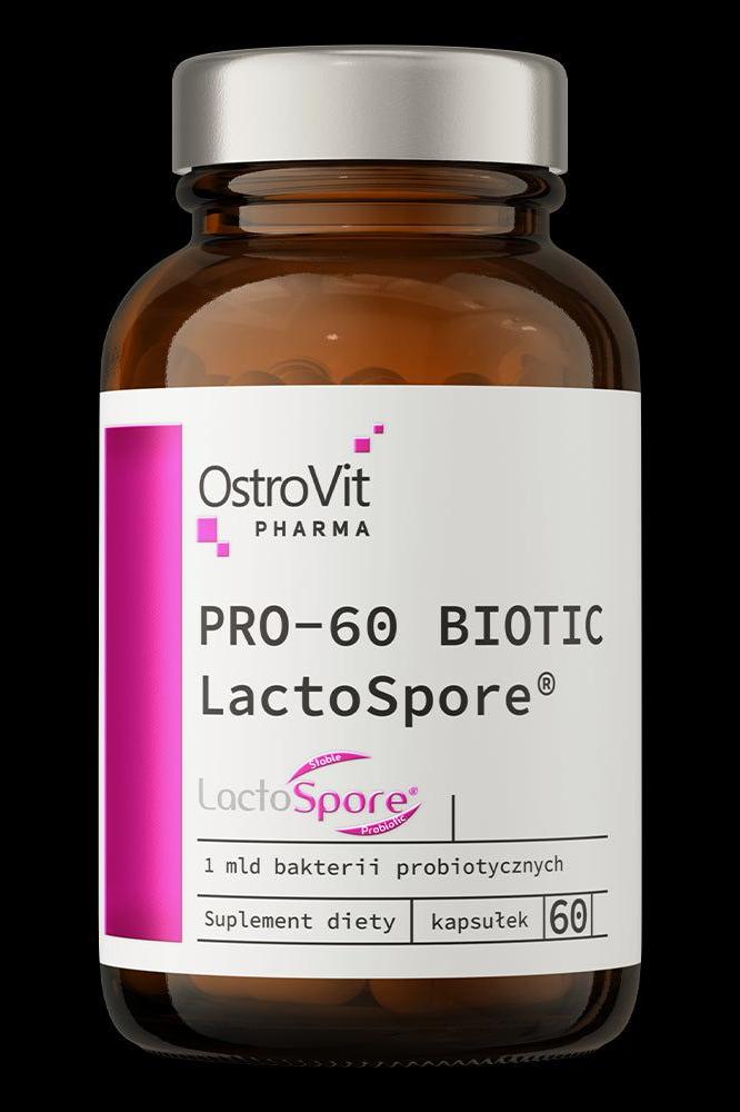 OstroVit Pharma PRO-60 BIOTIC LactoSpore 60 capsules for improved digestion and gut health.