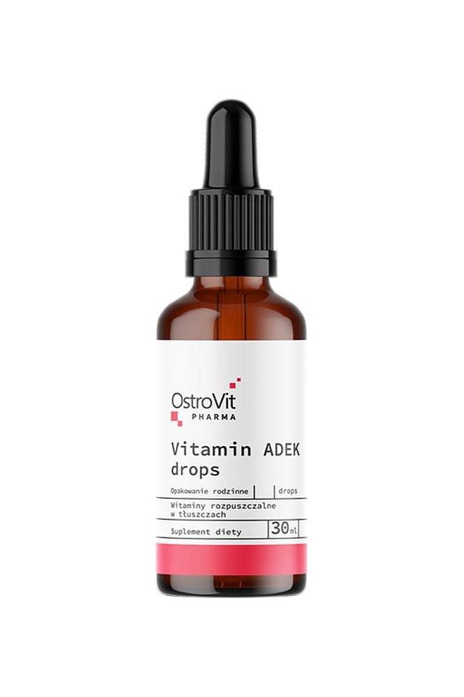 OstroVit Pharma Vitamin ADEK drops in a 30 ml bottle for enhanced immunity and skin health.
