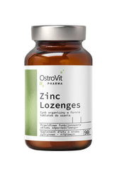 OstroVit Pharma Zinc Lozenges in lemon mint flavor, 90 tablets for immune support and metabolic health.