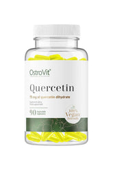 OstroVit Quercetin VEGE 90 Capsules bottle with yellow supplements for antioxidants and cognitive support.