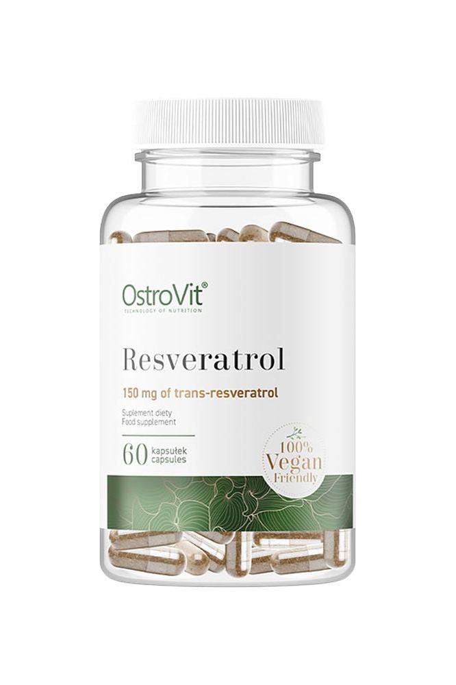 OstroVit Resveratrol VEGE capsules, 60 vegan-friendly supplements for health support.