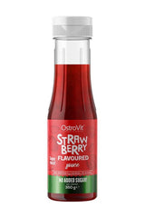OstroVit Strawberry Flavoured Sauce, 350 g, sugar-free, low-calorie and fiber-rich for guilt-free indulgence.