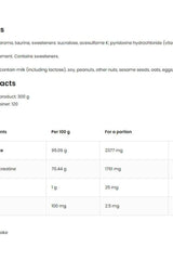 OstroVit Tri-Creatine Malate nutritional information table with ingredients and serving details.