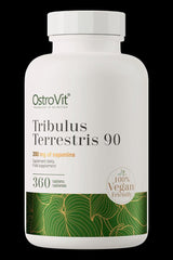 OstroVit Tribulus Terrestris 90, vegan supplement with 360 tablets, 200 mg saponins for balanced diet support.