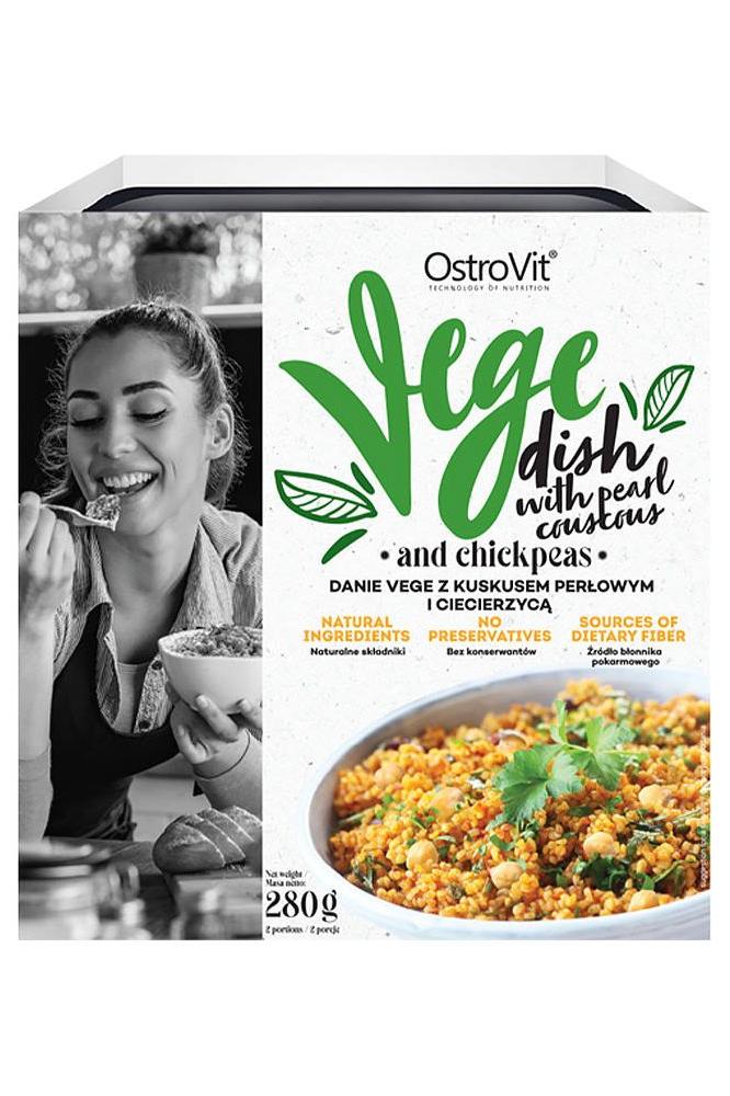 OstroVit VEGE dish with pearl couscous and chickpeas, vegan meal with natural ingredients