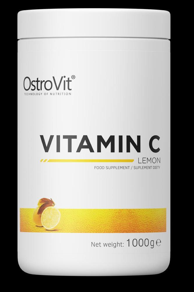 OstroVit Vitamin C 1000g lemon flavor food supplement container design.