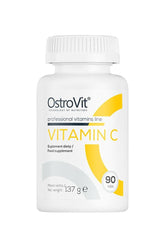 OstroVit Vitamin C 1000 mg supplement bottle with 90 tablets for boosting immune system and skin health.