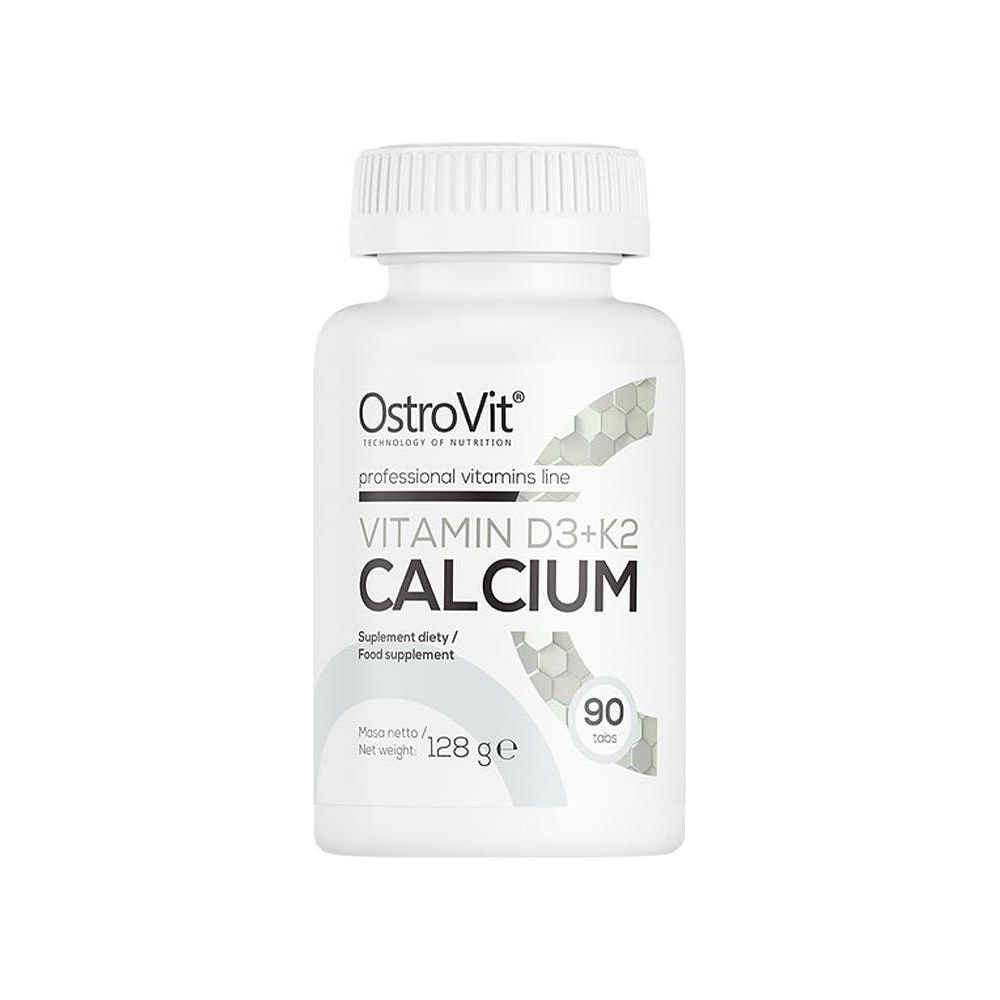 OstroVit Vitamin D3 K2 Calcium supplement bottle with 90 tablets for bone and immune support
