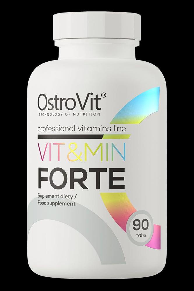 OstroVit Vit&Min Forte vitamin and mineral supplement bottle with 90 tablets for optimal health support.