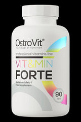 OstroVit Vit&Min Forte vitamin and mineral supplement bottle with 90 tablets for optimal health support.