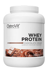 OstroVit Whey Protein Chocolate Dream, 2000g container, high protein supplement for muscle growth and recovery.