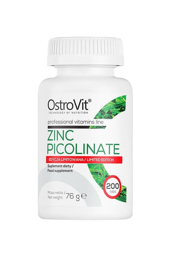 OstroVit Zinc Picolinate LIMITED EDITION 200 tablets for immune support and cognitive function.