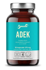 Panaseus Adek multivitamin bottle with 50 capsules, rich in fat-soluble vitamins A, D, E, K.