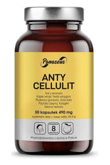 Panaseus Anti-Cellulite dietary supplement with 50 capsules for smoother skin and enhanced elasticity.
