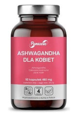 Panaseus Ashwagandha for Women supplement bottle with 50 capsules, designed for women's health and wellness.