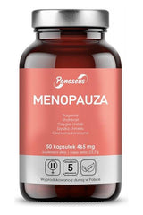 Panaseus Menopause supplement bottle with 50 capsules, formulated for women experiencing menopause.