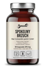 Panaseus Spokojny Brzuch 50 Caps - Natural support for digestive comfort and gut health with herbal ingredients.