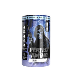 Skull Labs Perfect Amino supplement container featuring key amino acids for pre-workout support.