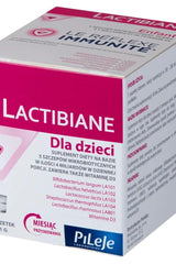 Pileje Lactibiane for Kids probiotic supplement box for children under 5 with vitamin D for gut health.