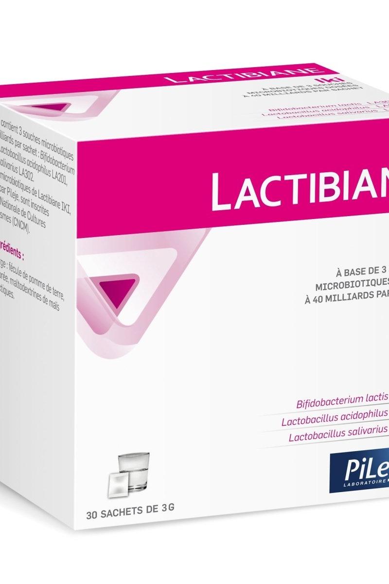 Pileje Lactibiane Iki probiotic sachets packaging, 30 pcs, for gut health support and digestive comfort.
