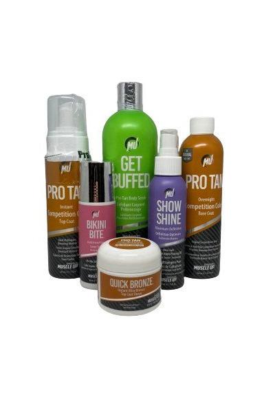 Pro Tan Female Physique Kit with tanning products for competitions and skincare. Pro Tan Female Physique Kit with tanning products for competitions and skincare.