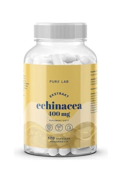 Pure Lab Echinacea Extract 400 mg supplement bottle with 170 capsules for immune support.
