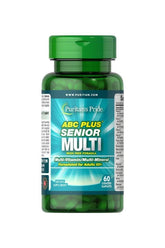 Puritan's Pride ABC Plus Senior Multivitamin Mineral Formula with Zinc - 60 coated capsules for adults over 50.