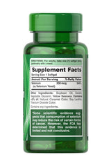 Puritan's Pride Absorbable Selenium 200 mcg softgel bottle with supplement facts and serving size information.