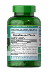 Puritan's Pride Bitter Melon 450 mg capsules bottle with supplement facts and directions for use.