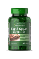 Puritan's Pride Blood Sugar Specifics with Cinnamon and Chromium, 60 capsules for glucose metabolism support.